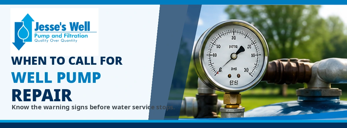 Well pump pressure gauge and equipment showing when professional well pump repair may be needed