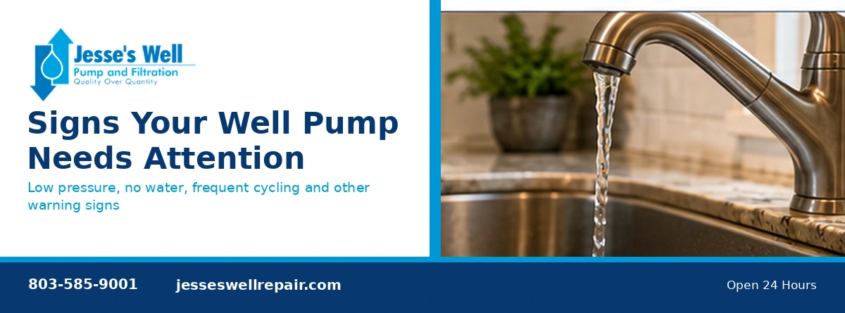Low water pressure at a home supplied by a private well in Fairfield, SC