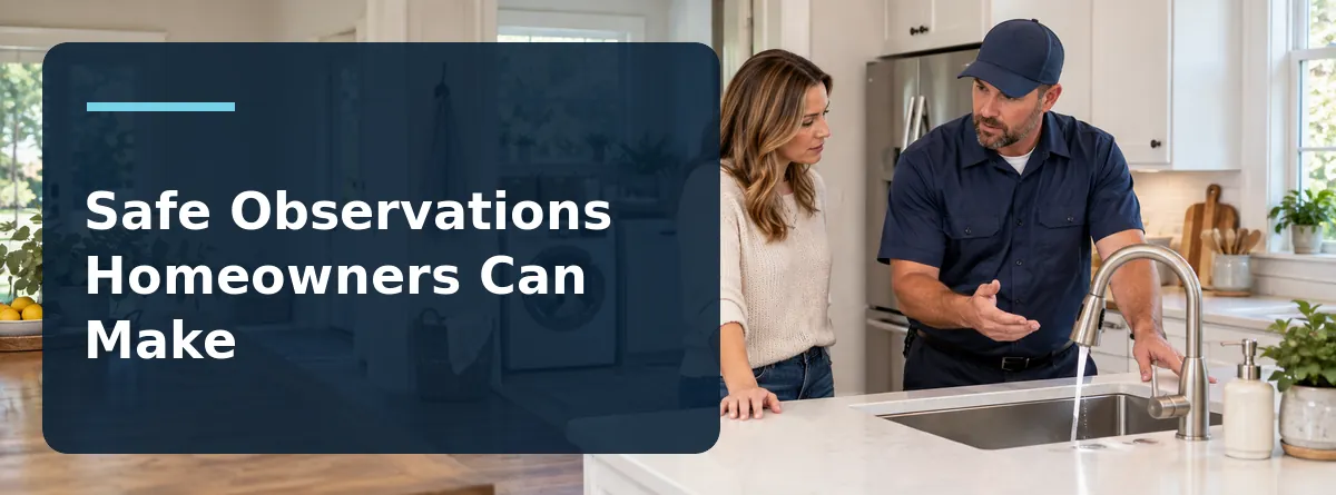 A homeowner recording the changes in water pressure while a well service technician talks about the safe following steps